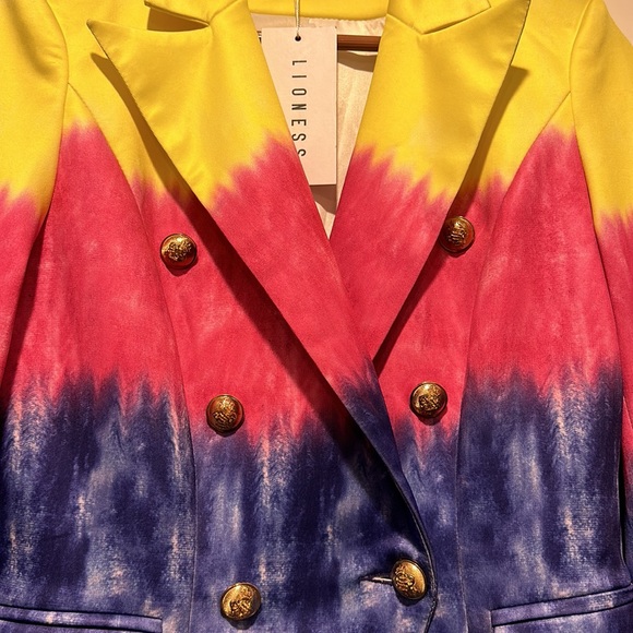 NWT🏷️Lioness Tye Dye Palermo Blazer Double Breasted Jacket Coat Medium⭐️ - Picture 6 of 9